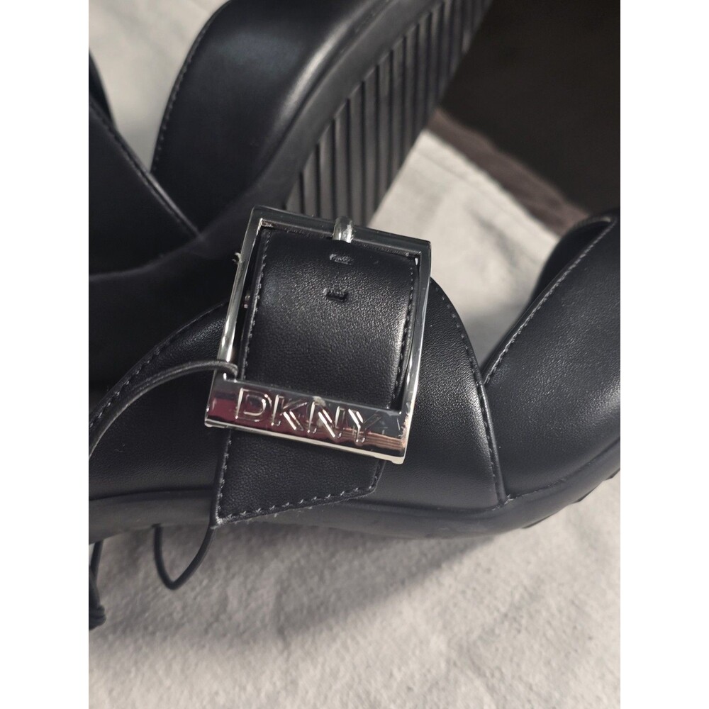 DKNY Nalani Black Pointed Toe Mules Buckle Strap High Heels Women's Size 11 NWOB - Picture 8 of 11